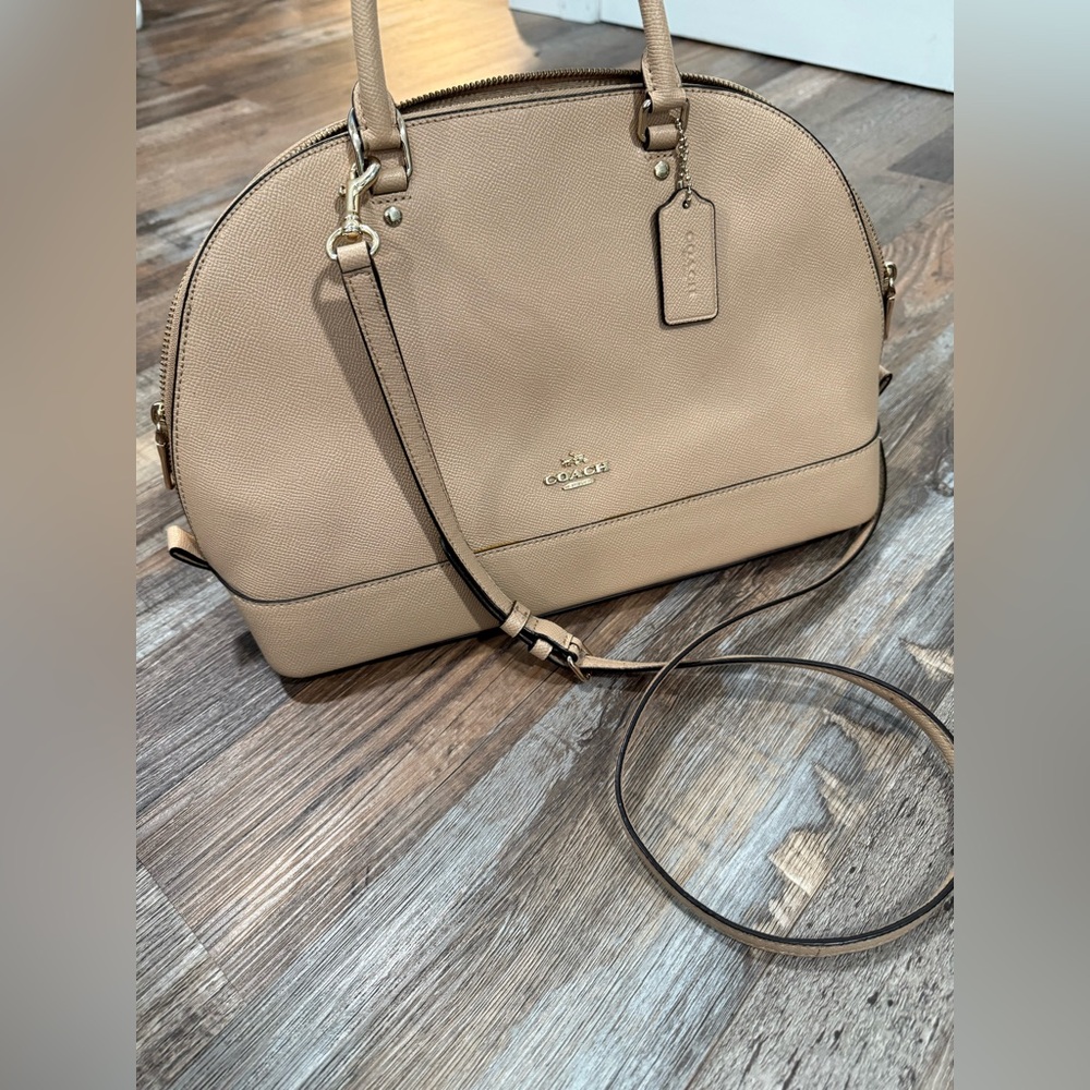 Coach Sierra Pebble Leather Tan Large Satchel - Picture 2 of 16